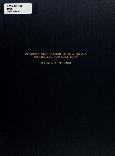 Computer investigation of low energy neutron-neutron scattering