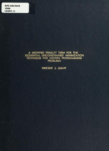 A modified penalty term for the sequential unconstrained minimization technique for convex programming problems