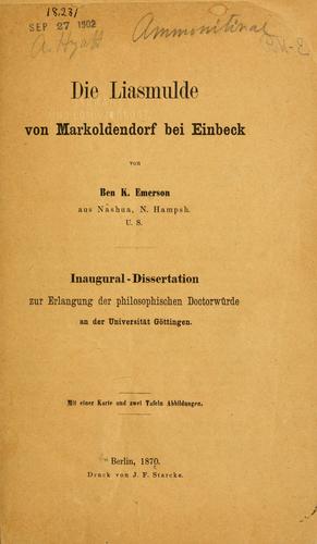 Die Liasmulde von Markeldendorf bei Einbeck