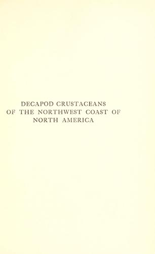 Decapod crustaceans of the northwest coast of North America ..