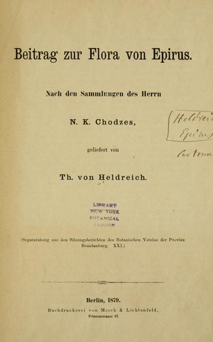 Beitrag zur Flora von Epirus