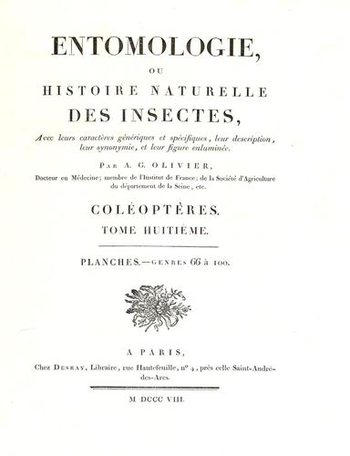 Entomologie ou Histoire naturelle des insectes