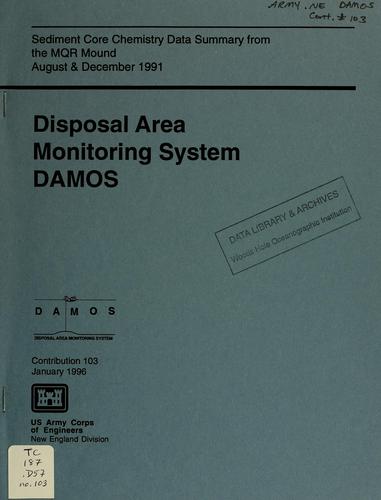 Sediment core chemistry data summary from the MQR Mound, August and December 1991
