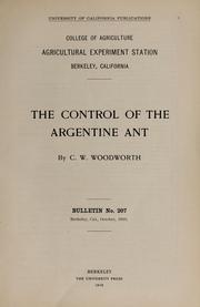 The control of the Argentine ant