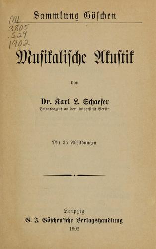 Musikalische Akustik