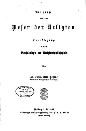 Die Frage nach dem Wesen der Religion: Grundlegung zu einer Methodologie der ...