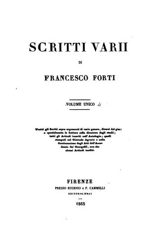 Opere edite e inedite di Francesco Forti