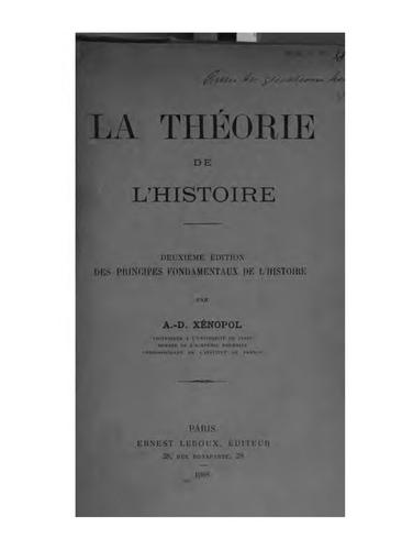 La théorie de l'histoire