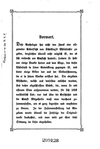 Anthologie aus Schelling's werken. ...