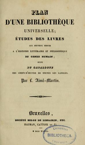 Plan d'une bibliothèque universelle