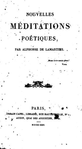 Nouvelles méditations poétiques,