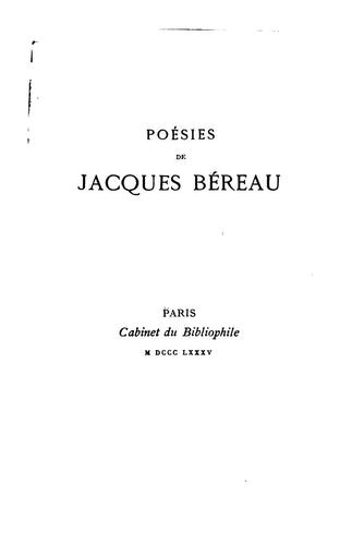 Oeuvres poétiques de Jacques Bérau ...