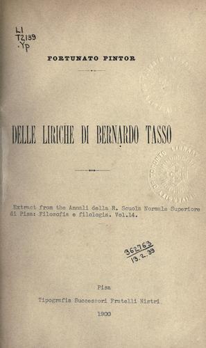Delle liriche di Bernardo Tasso