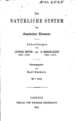 Das natürliche system der chemischen elemente