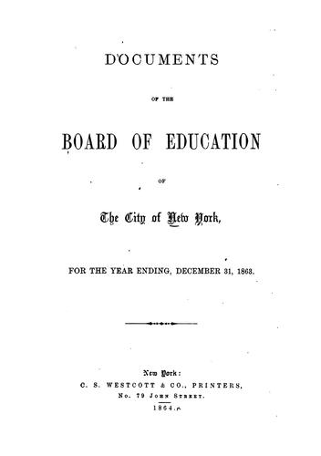 Documents of the Board of Education of the City of New York