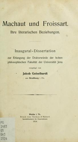 Machaut und Froissart