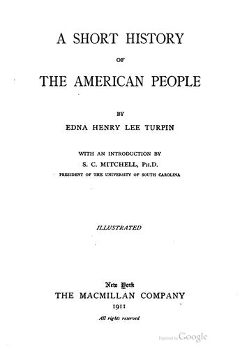 A short history of the American people