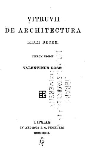 Vitruvii De architectura libri decem