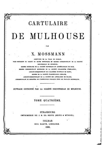 Cartulaire de Mulhouse