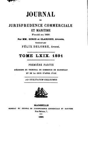 Journal de jurisprudence commerciale et maritime