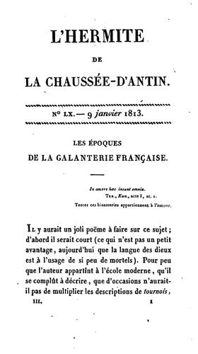 L'hermite de la Chaussée-d'antin: ou, Observations sur les mœurs et les usages français au ...