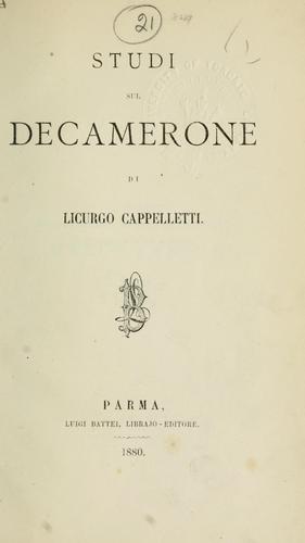 Studi sul Decamerone