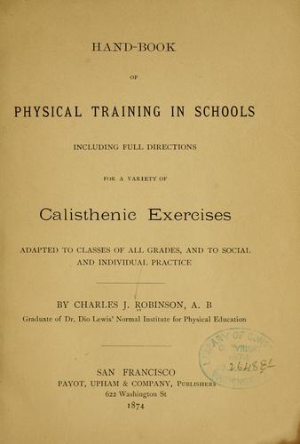 Hand-book of physical training in schools