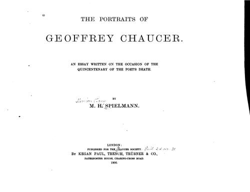 The portraits of Geoffrey Chaucer