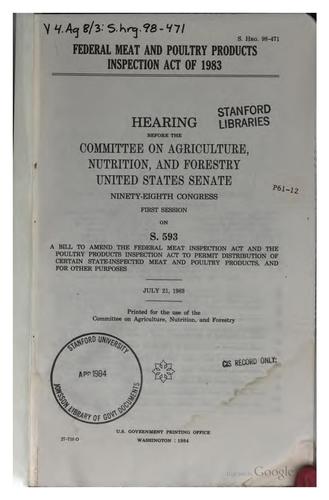 Federal Meat and Poultry Products Inspection Act of 1983