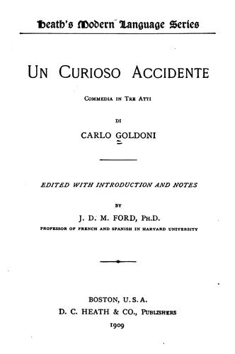 Un curioso accidente: Commedia in Tre Atti