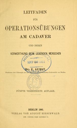 Leitfaden für Operationsübungen am Cadaver