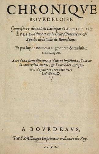 Chronique bourdeloise