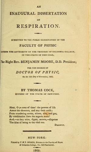 An inaugural dissertation on respiration
