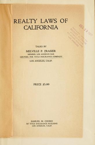 Realty laws of California