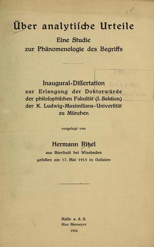 Über analytische Urteile