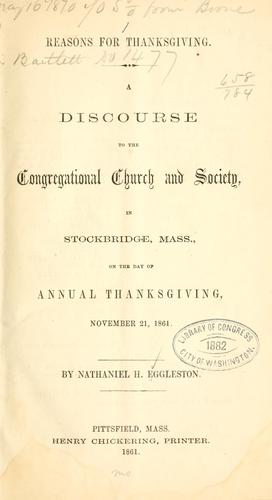 Reasons for thanksgiving
