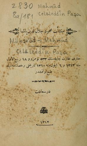 Münşe'āt-i Maḥmūd Celāleddīn Paşa