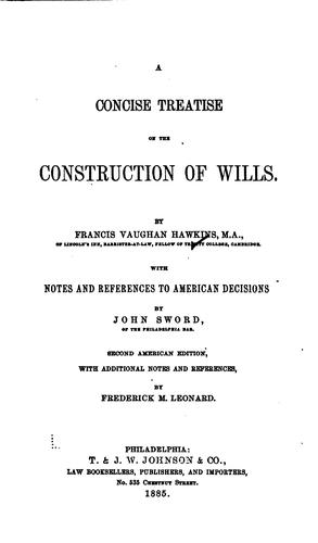 A Concise Treatise on the Construction of Wills