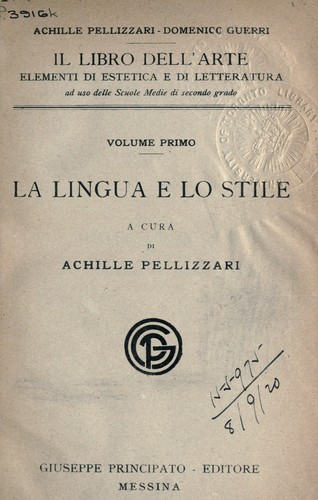 Il libro dell arte elementi di estetica e di letteratura ad uso delle Scuole Medie di secondo grado
