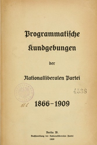 Programmatische Kundgebungen, 1866-1909
