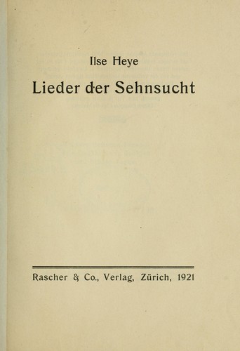 Lieder der Sehnsucht