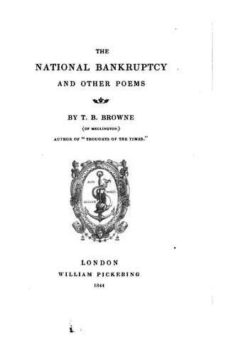 The National Bankruptcy: And Other Poems