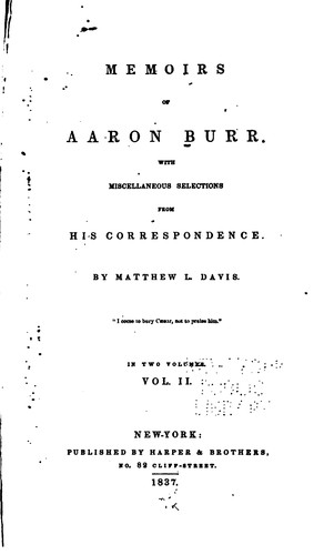 Memoirs of Aaron Burr