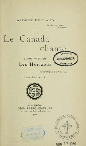 Le Canada chanté