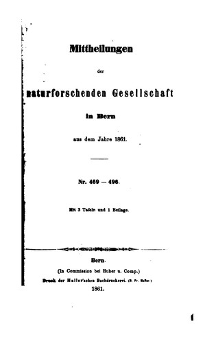 Mitteilungen der naturforschenden Gesellschaft in Bern