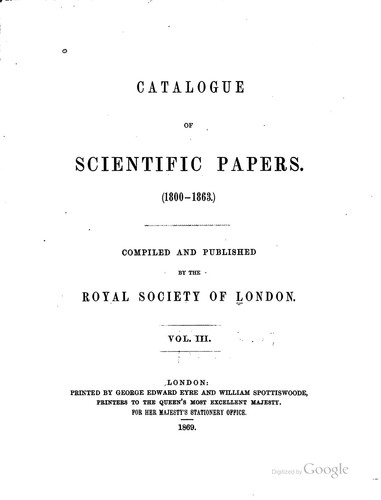 Catalogue of scientific papers