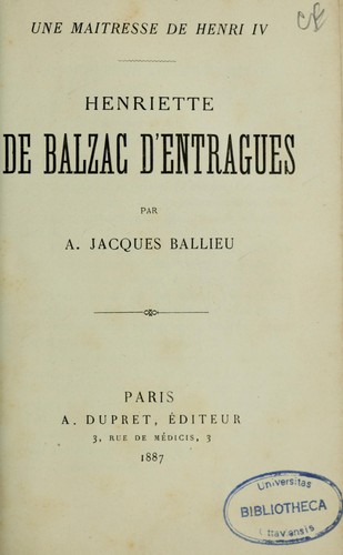 Henriette de Balzac d'Entragues