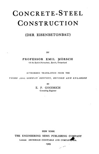 Concrete-steel Construction (Der Eisenbetonbau)