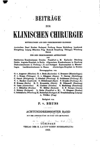 Beitraege zur klinischen chirurgie