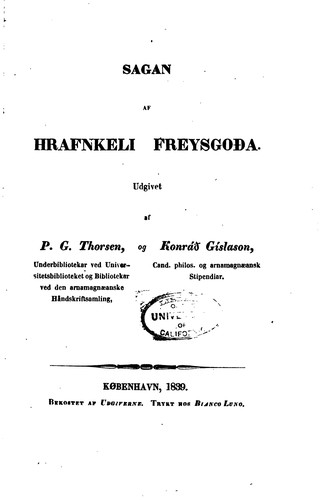 Sagan af Hrafnkeli Freysgoða